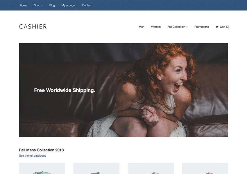 Cashier Starter free wordpress theme wp responsive ecommerce shop woocommerce