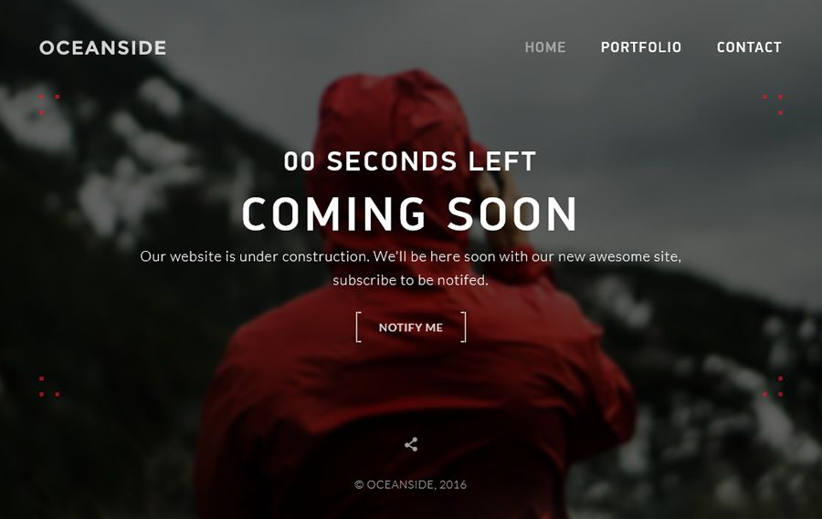 OceanSide HTML Template coming soon page web design inspiration