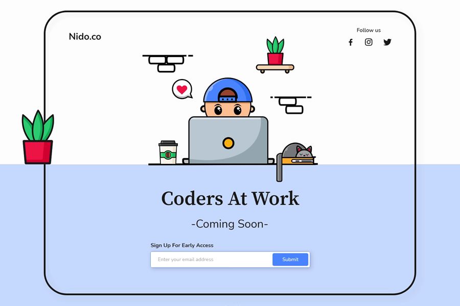 Coders at Work coming soon page web design inspiration