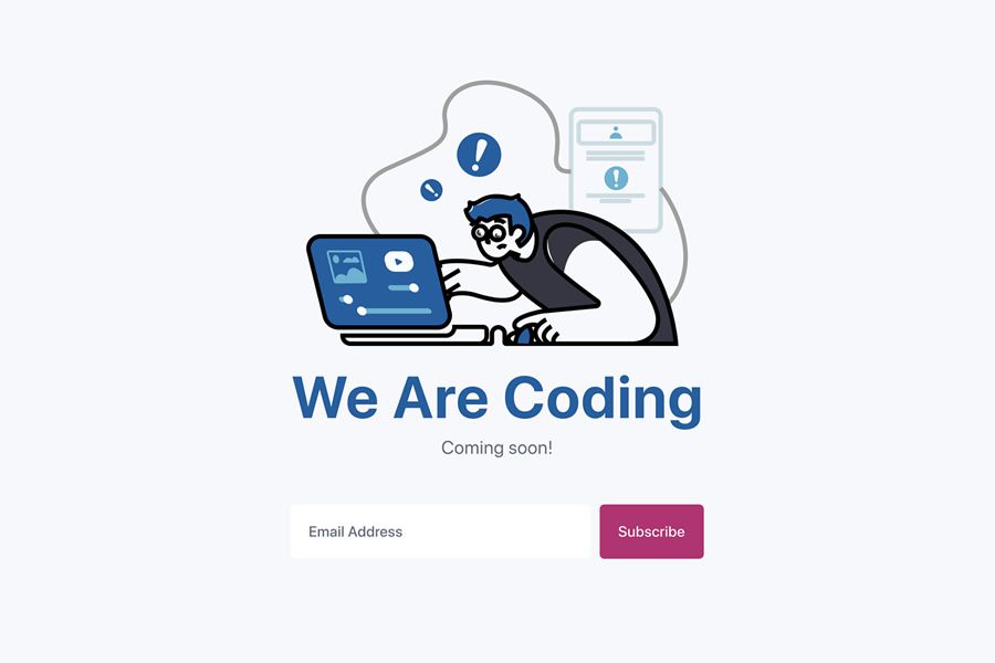 We Are Coding Idea coming soon page web design inspiration