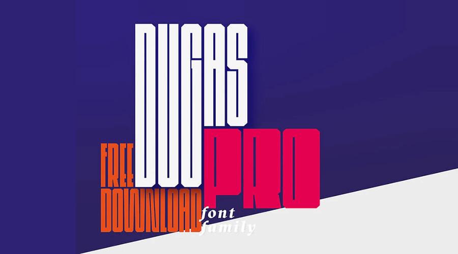 Dugas Pro Free Condensed quirky creative font family typeface