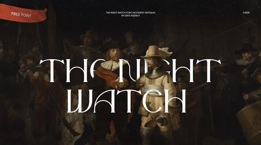 The Night Watch Free quirky creative font family typeface