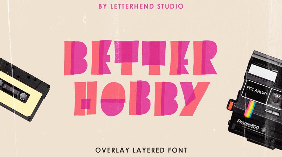 Better Hobby Free Display quirky creative font family typeface