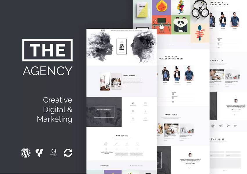 The Agency Creative agency wordpress theme one-page single page scroll