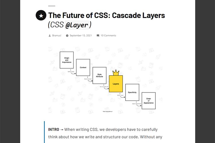Example from The Future of CSS: Cascade Layers