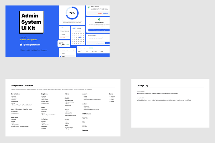Example from Admin System UI Kit