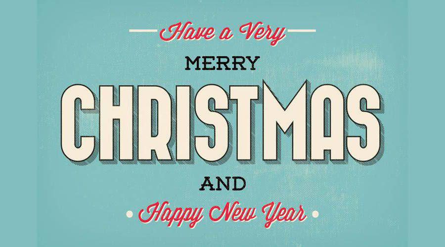 Merry Christmas Typographic Christmas Greeting Illustration free holidays