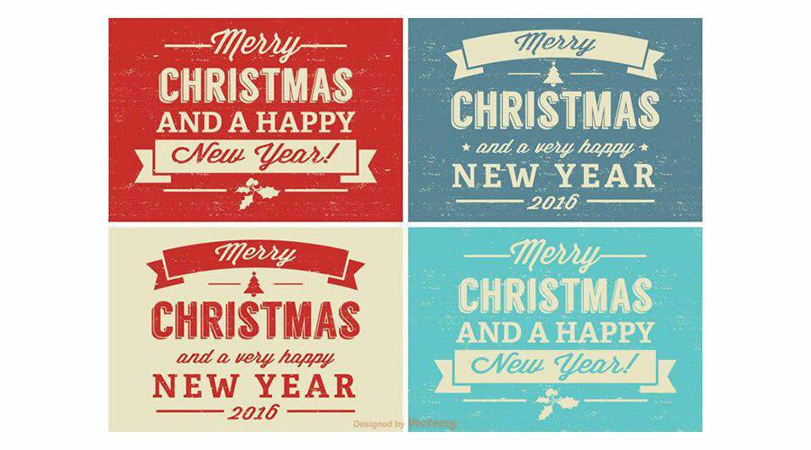 Retro Distressed Christmas Label Set free holidays