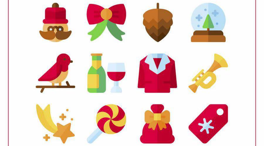 33 Christmas Winter Icon Set free holidays