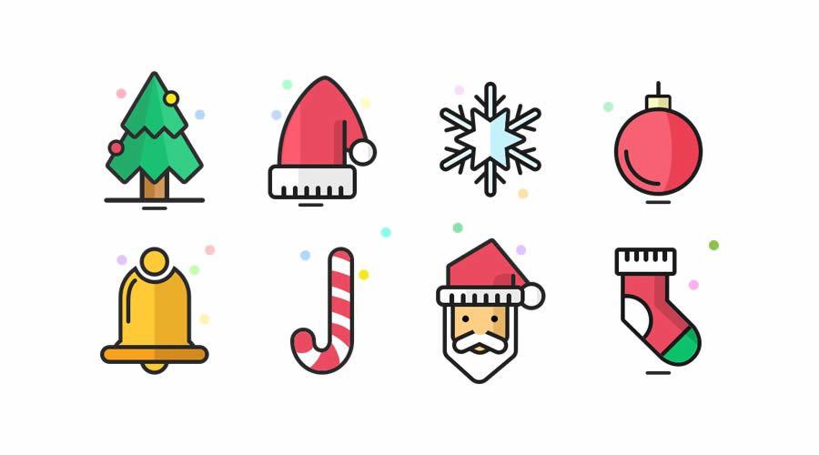 8 Christmas Icons  free holidays