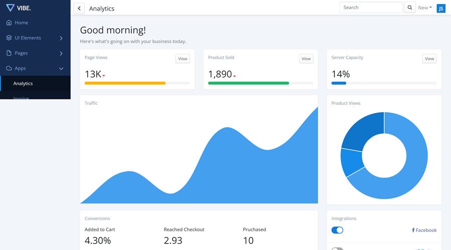 Vibe Free Bootstrap 4 Dashboard Template
