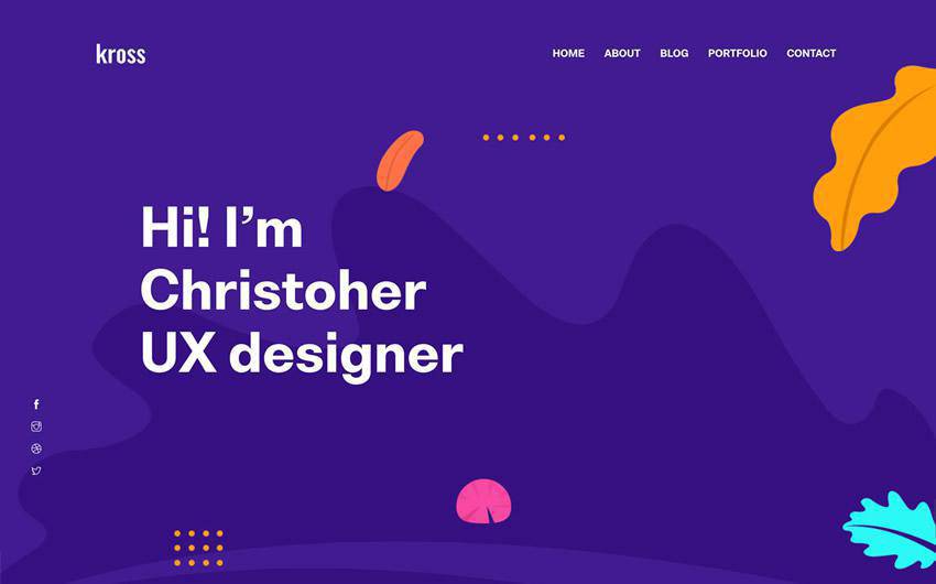 Kross single-page portfolio template free bootstrap web template html html5 responsive mobile-first