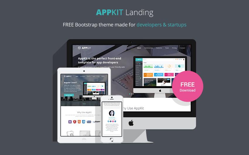 AppKit free Bootstrap Landing Page Template
