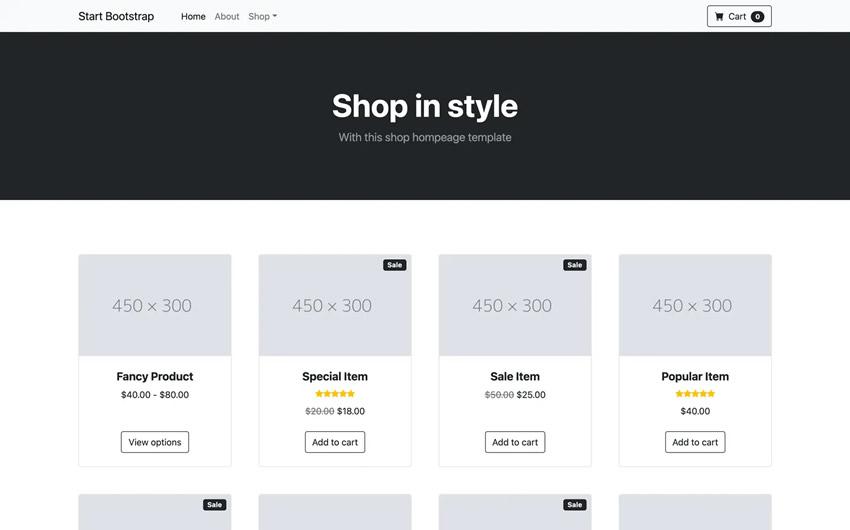 Shop Homepage Bootstrap 5 ecommerce free bootstrap web template html html5 responsive mobile-first
