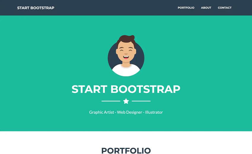 Freelancer extremely flat single-page template free portfolio bootstrap