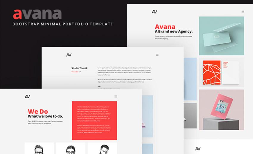 Avana free Minimal Portfolio Bootstrap Template