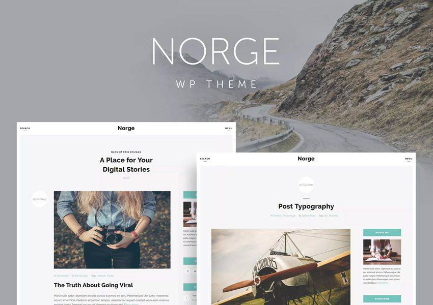 Norge wordpress theme personal blog blogger blogging