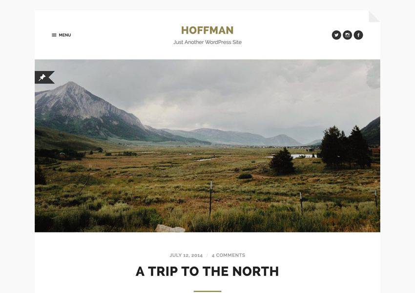 Hoffman Minimal free wordpress theme wp responsive personal blog blogger blogging