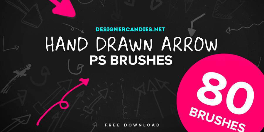 Hand Drawn Arrows PS Brush Set free photoshop brushes ABR