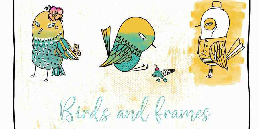 Doodle Birds & Frames Photoshop Brushes Tools Presets Free ABR
