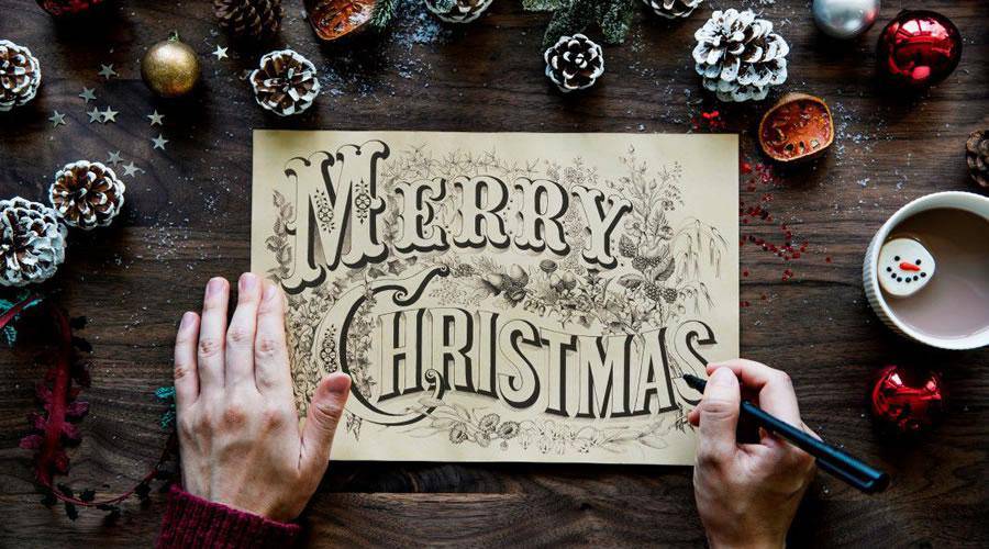 Merry Christmas Handwriting Card hd wallpaper desktop high-resolution background
