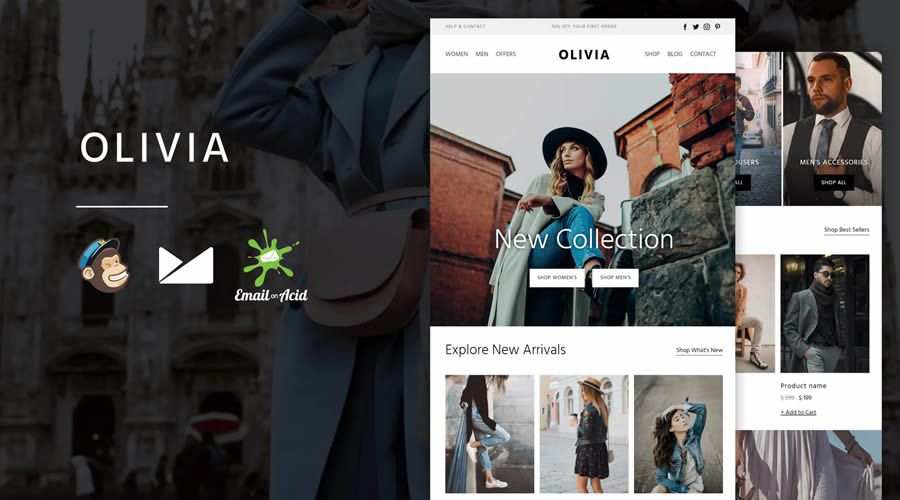 Olivia eCommerce responsive newsletter template email