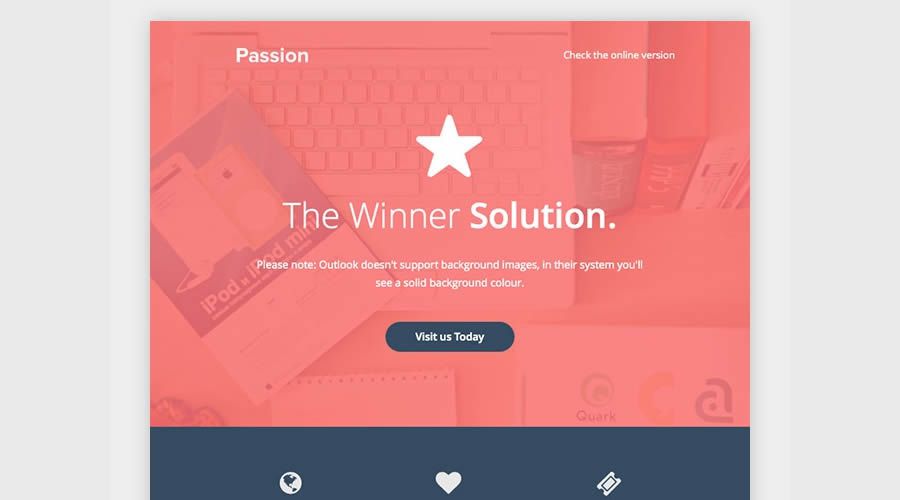 Passion free responsive newsletter template email