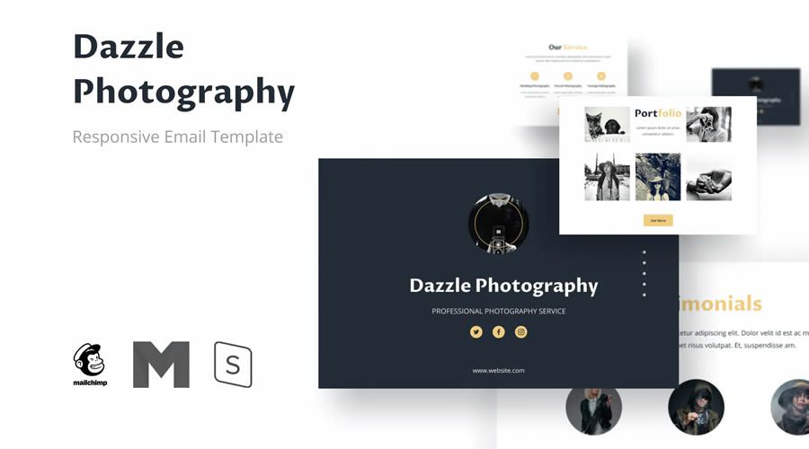 Dazzle Photography free responsive newsletter template email