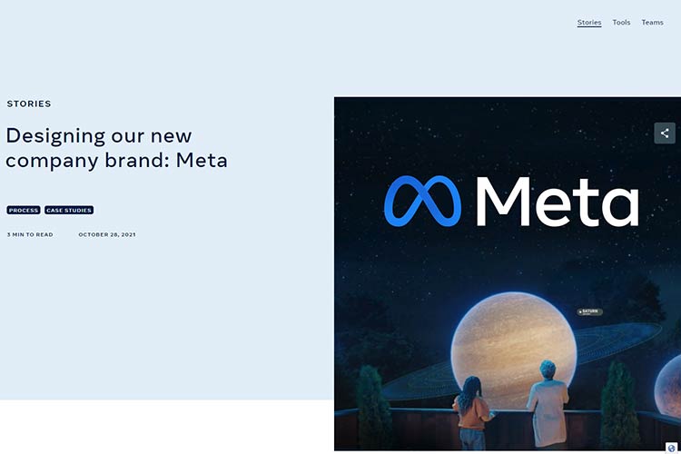 Example from Designing our new company brand: Meta