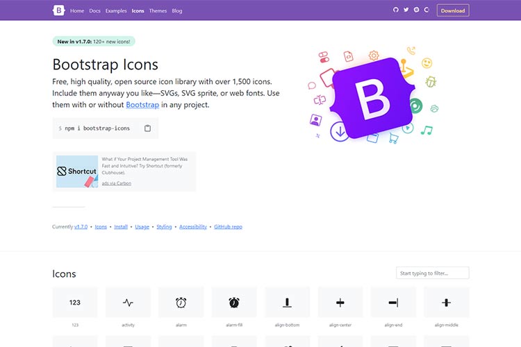 Example from Bootstrap Icons