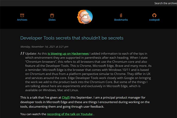 Example from Developer Tools secrets that shouldn’t be secrets