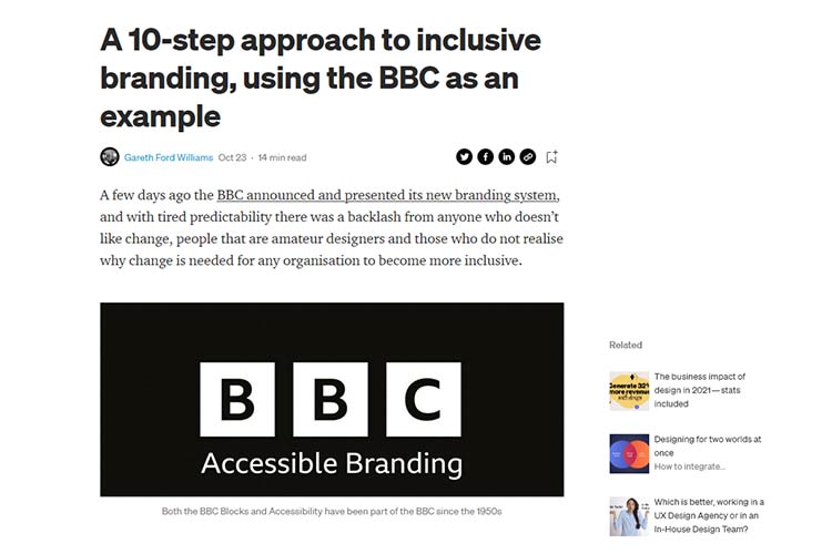 Example from A 10-step approach to inclusive branding, using the BBC as an example