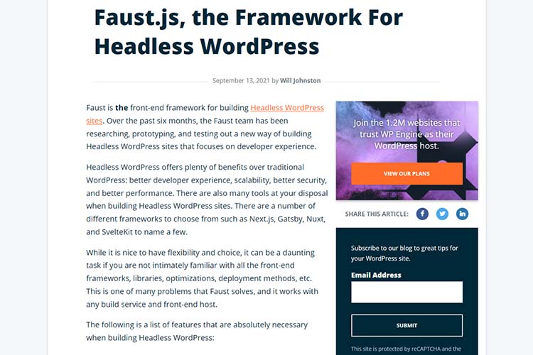 Example from Faust.js, the Framework For Headless WordPress