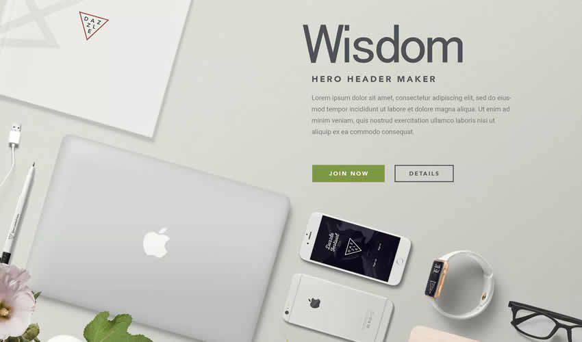 Hero Header Apple Devices website responsive mockup template web design edit ps photoshop