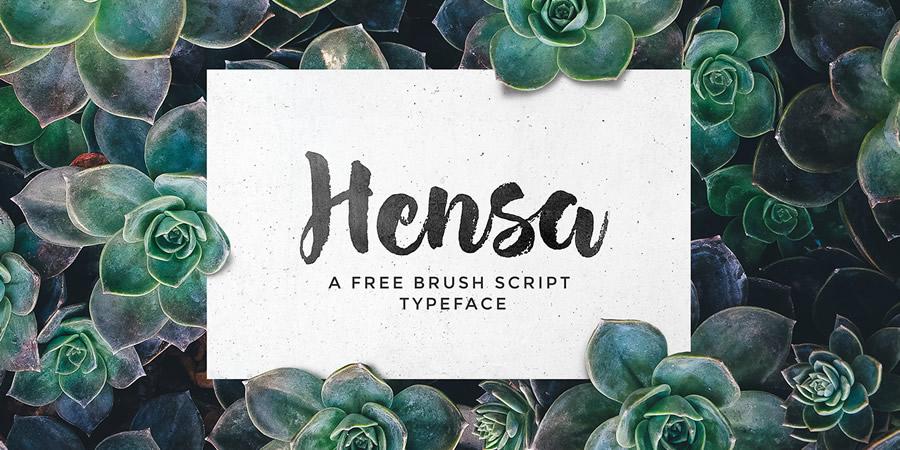 Hensa Hand-Painter Brush Script free font brush hand-written hand-painted