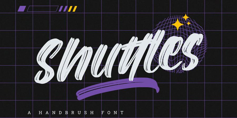 Shuttles free font brush hand-written hand-painted