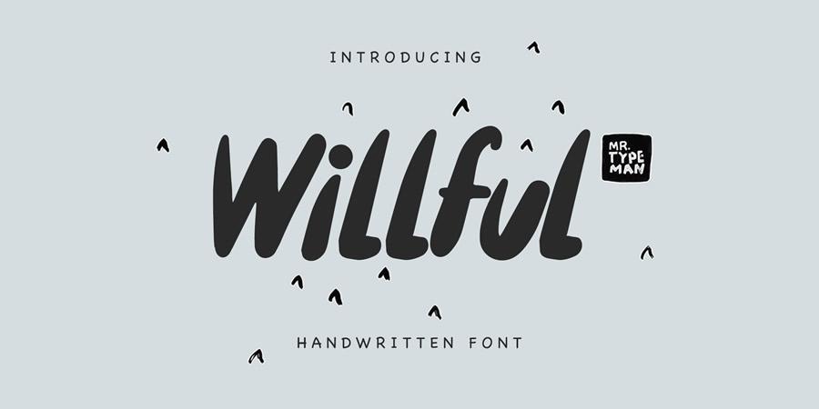 Willful Sans free font brush hand-written hand-painted