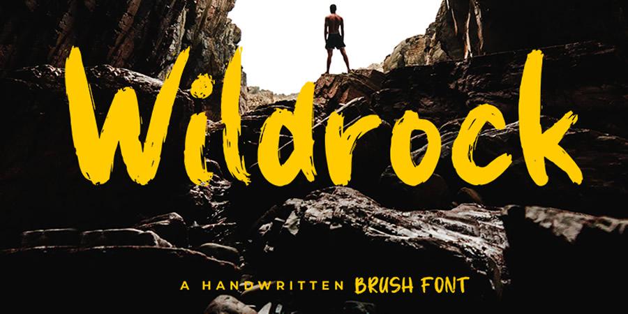 Wildrock free font brush hand-written hand-painted