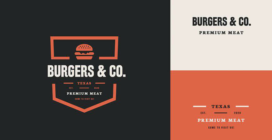 Burgers and Co Logo Template food drink eat