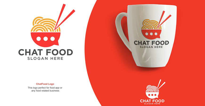 Chat Food Logo Template drink eat