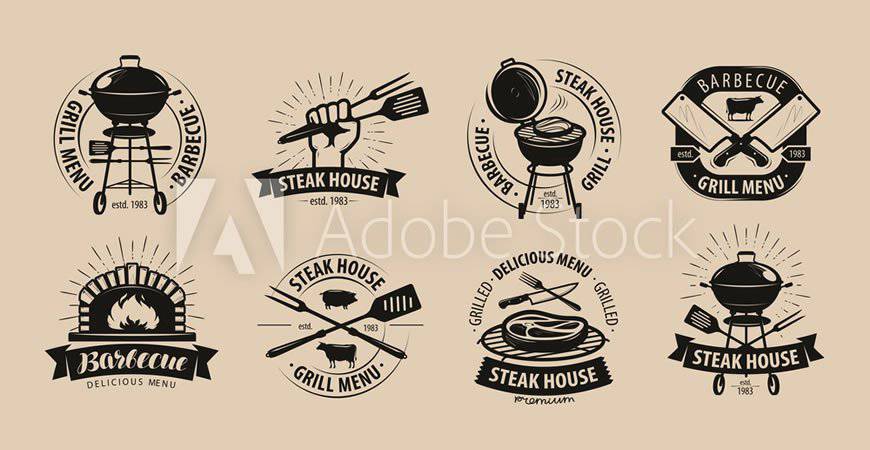 Barbecue Grill Logo Templates food drink eat
