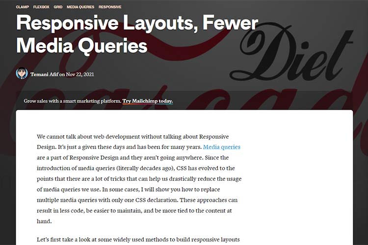 Example from Responsive Layouts, Fewer Media Queries