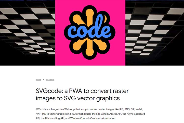 Example from SVGcode: a PWA to convert raster images to SVG vector graphics