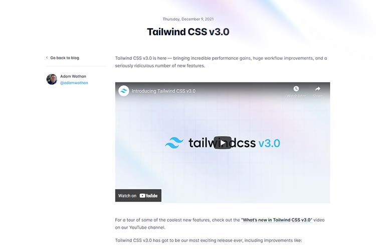 Example from Tailwind CSS v3.0