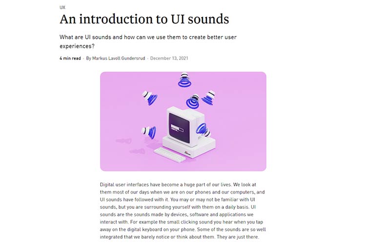 Example from An introduction to UI sounds
