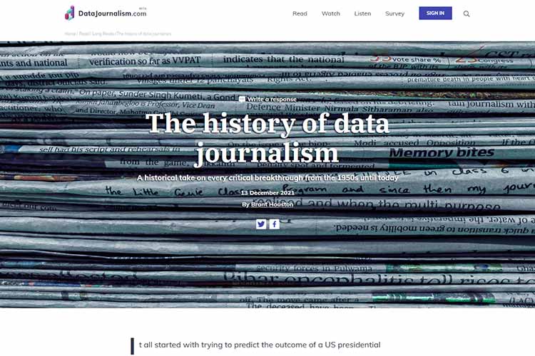 Example from The history of data journalism