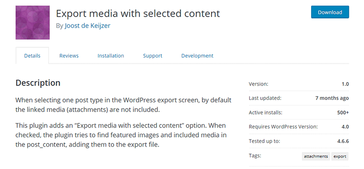 Export Media with Selected Content